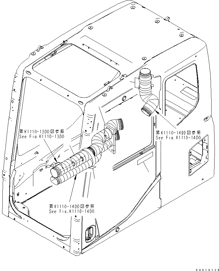 Схема запчастей Komatsu PC160LC-7 - ОСНОВН. КОНСТРУКЦИЯ (КАБИНА) (КРЕПЛЕНИЕ И ПЛАСТИНЫ)(№B-) КАБИНА ОПЕРАТОРА И СИСТЕМА УПРАВЛЕНИЯ