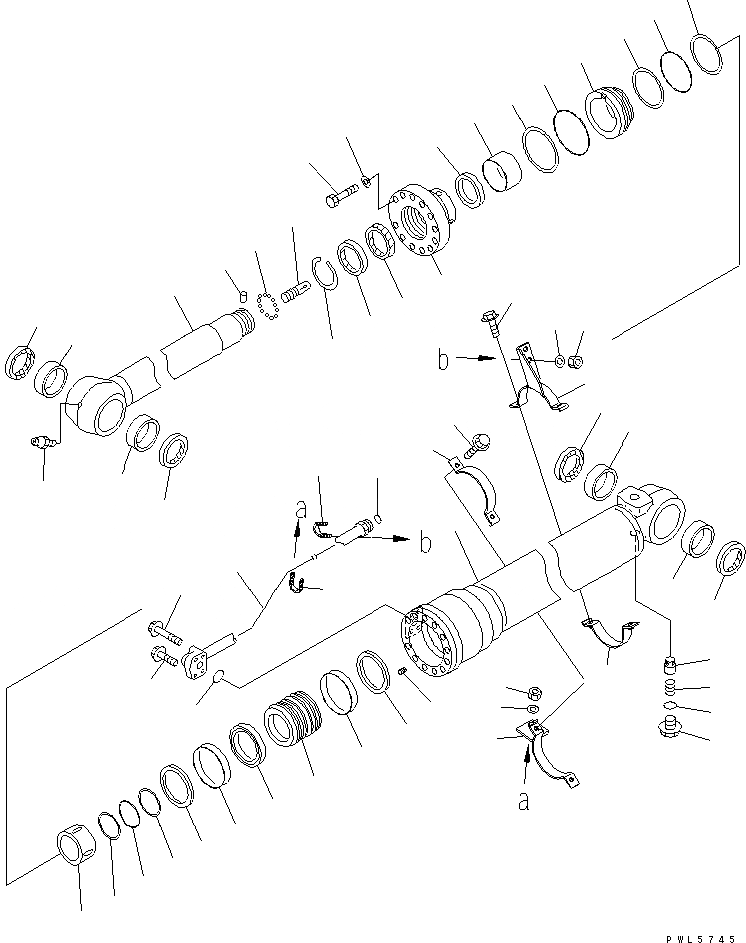 Схема запчастей Komatsu PC160LC-7 - ЦИЛИНДР РУКОЯТИ ОСНОВН. КОМПОНЕНТЫ И РЕМКОМПЛЕКТЫ