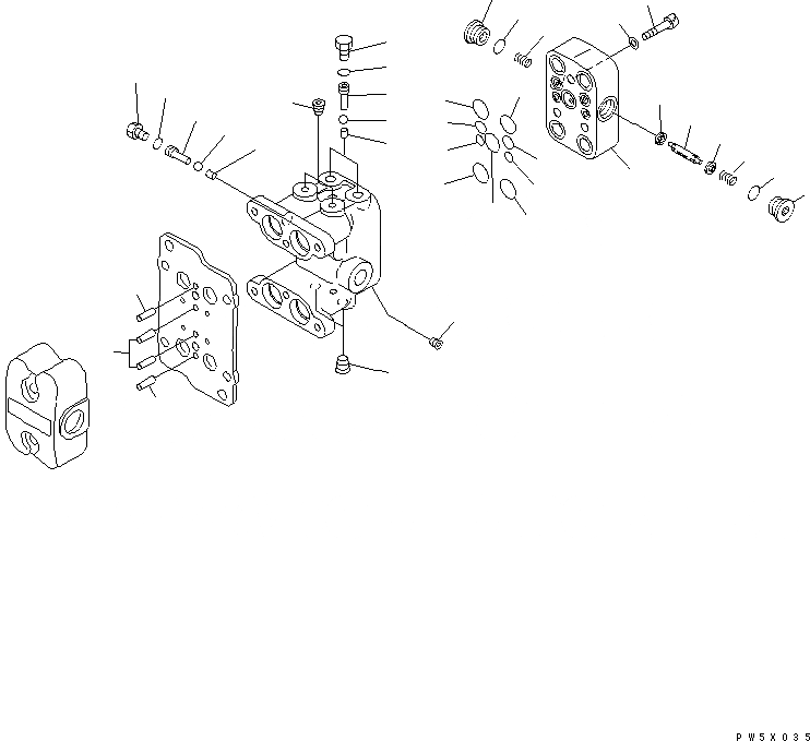 Схема запчастей Komatsu PC160LC-7 - КЛАПАН PPC(ДЛЯ ХОДА) (/) (№B-B99) ОСНОВН. КОМПОНЕНТЫ И РЕМКОМПЛЕКТЫ
