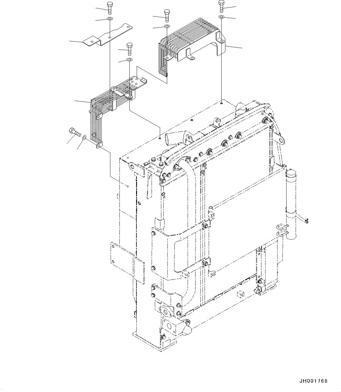 Схема запчастей Komatsu PC160LC-8 - ВЕНТИЛЯТОР ОХЛАЖДЕНИЯ ЧАСТИ КОРПУСА СИСТЕМА ОХЛАЖДЕНИЯ