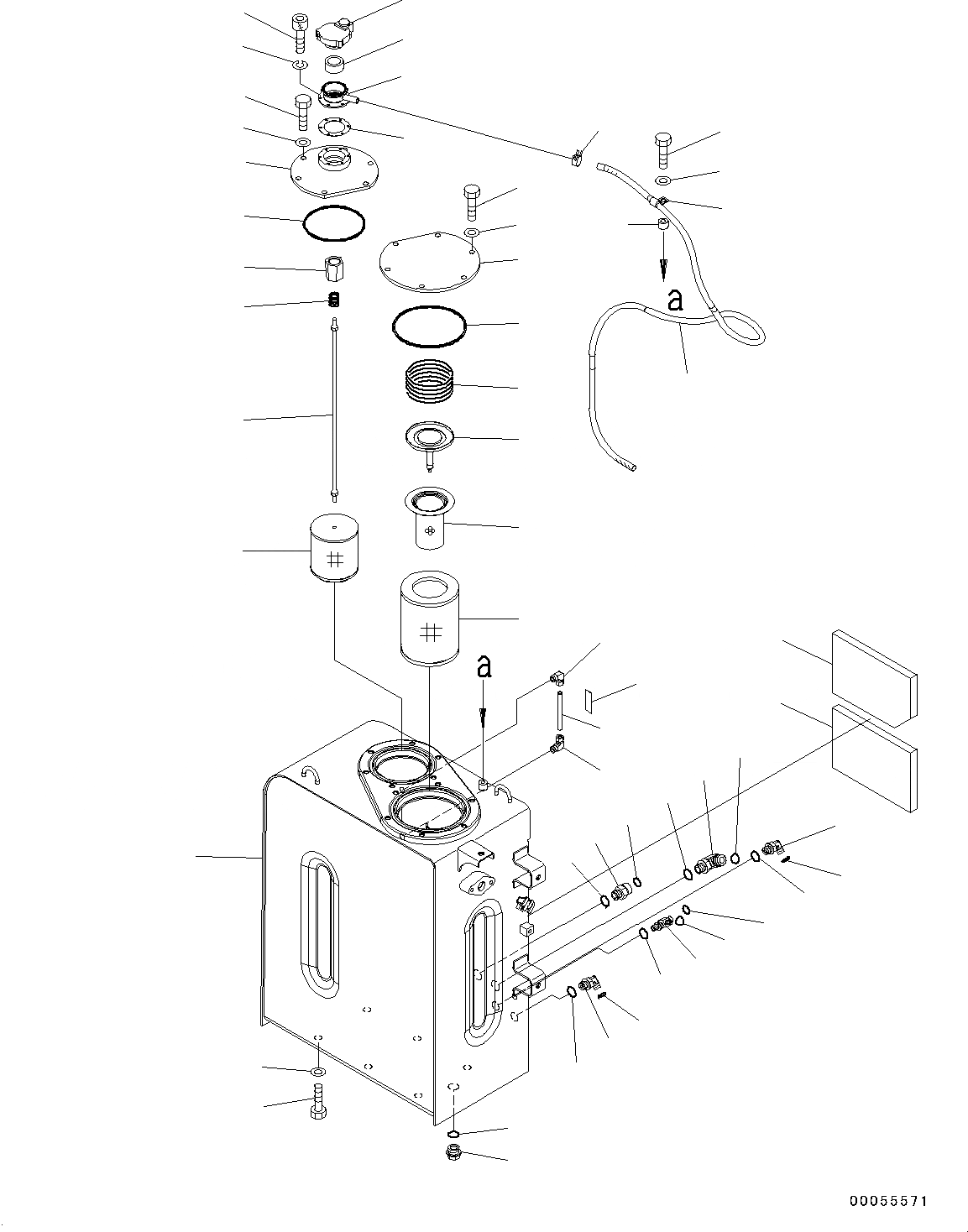 Схема запчастей Komatsu PC160LC-8 - ГИДРАВЛ МАСЛ. БАК ГИДРАВЛИКА