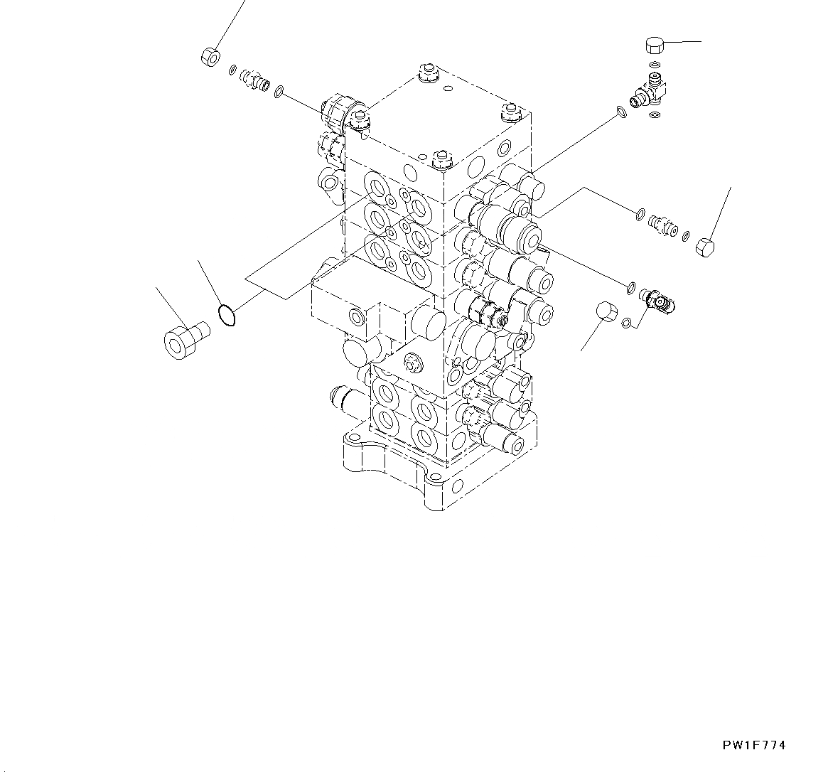 Схема запчастей Komatsu PC160LC-8 - СЕРВИСНЫЙ КЛАПАН ТРУБЫ ГИДРАВЛИКА