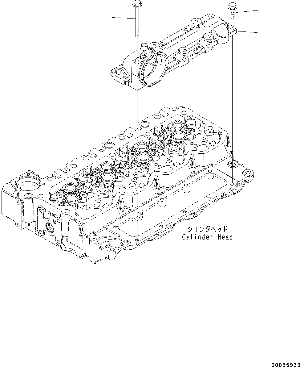 Схема запчастей Komatsu SAA4D107E-1D - ВПУСК ВОЗДУХА PORT COVER 