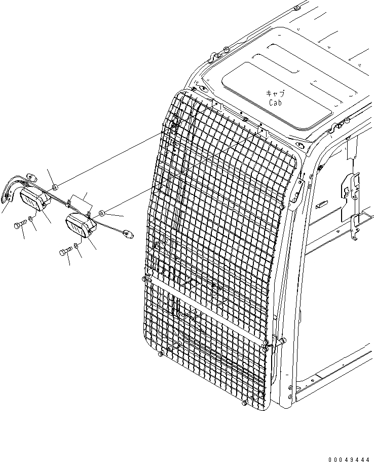 Схема запчастей Komatsu PC200-8 - ДОПОЛН. РАБОЧ. ОСВЕЩЕНИЕ (С ФРОНТАЛЬНАЯ ЗАЩИТА) ЭЛЕКТРИКА