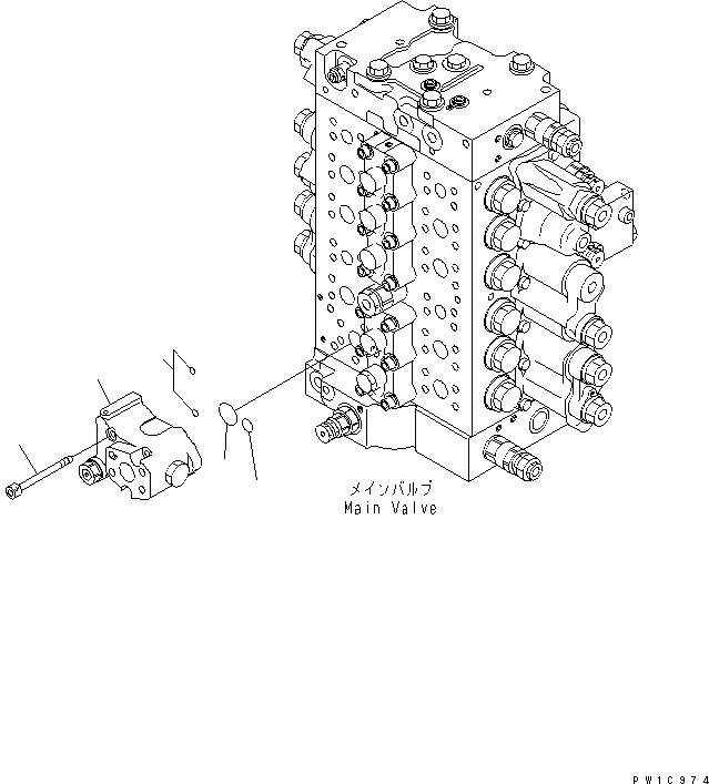 Схема запчастей Komatsu PC200-8 - РУКОЯТЬ ПРЕДОТВРАЩ. СМЕЩЕНИЯ(№C-) ГИДРАВЛИКА