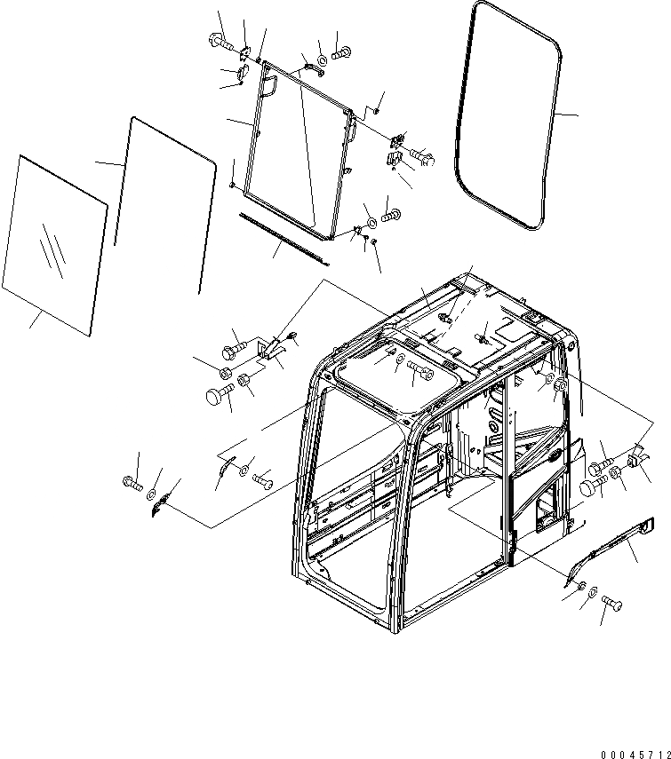 Схема запчастей Komatsu PC200-8 - КАБИНА (ПЕРЕДН. ОКНА) (KAL СПЕЦ-Я.)(№C-) КАБИНА ОПЕРАТОРА И СИСТЕМА УПРАВЛЕНИЯ