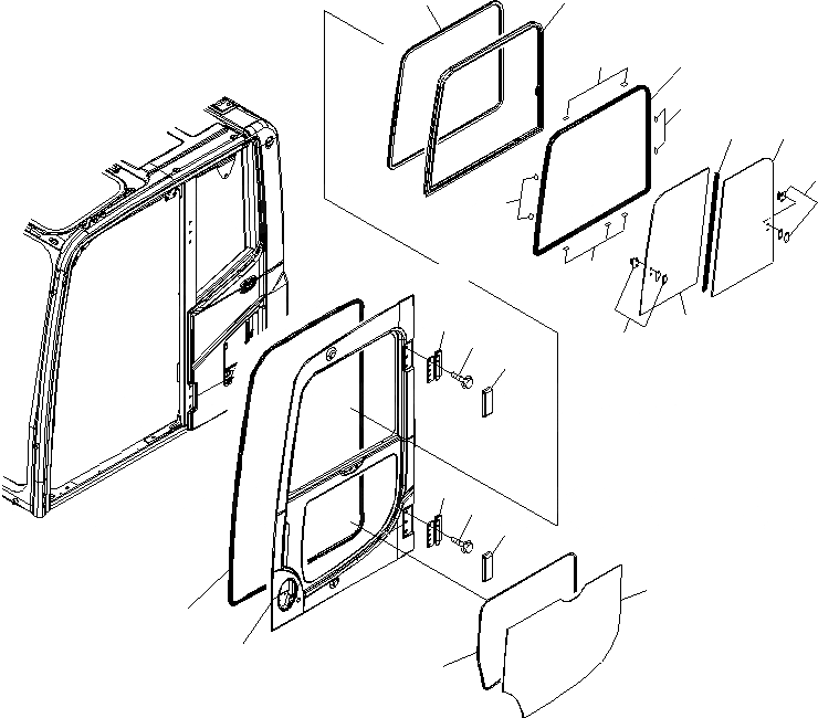 Схема запчастей Komatsu PC200-8 - КАБИНА (ДВЕРЬ) (АНТИВАНДАЛЬН.)(№C-) КАБИНА ОПЕРАТОРА И СИСТЕМА УПРАВЛЕНИЯ