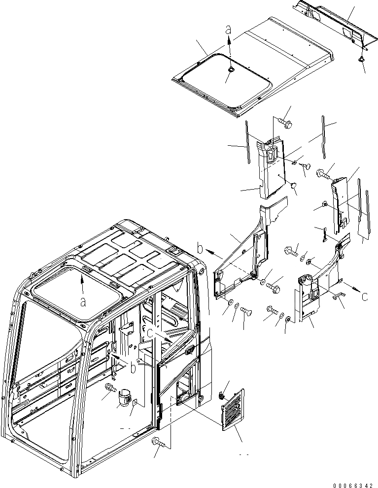 Схема запчастей Komatsu PC200-8 - КАБИНА (КРЫША КРЫШКАAND ВПУСК ВОЗДУХА) (KAL СПЕЦ-Я.)(№C-) КАБИНА ОПЕРАТОРА И СИСТЕМА УПРАВЛЕНИЯ