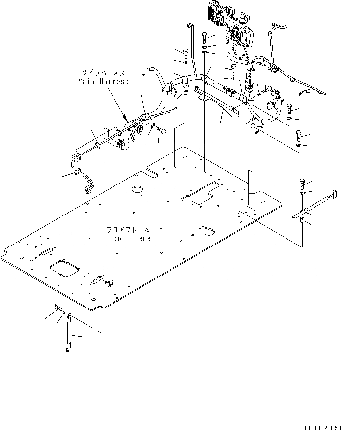 Схема запчастей Komatsu PC200-8 - КАБИНА (ПОЛ) (Э/ПРОВОДКА КРЕПЛЕНИЕ И EARTH)(№C-) КАБИНА ОПЕРАТОРА И СИСТЕМА УПРАВЛЕНИЯ