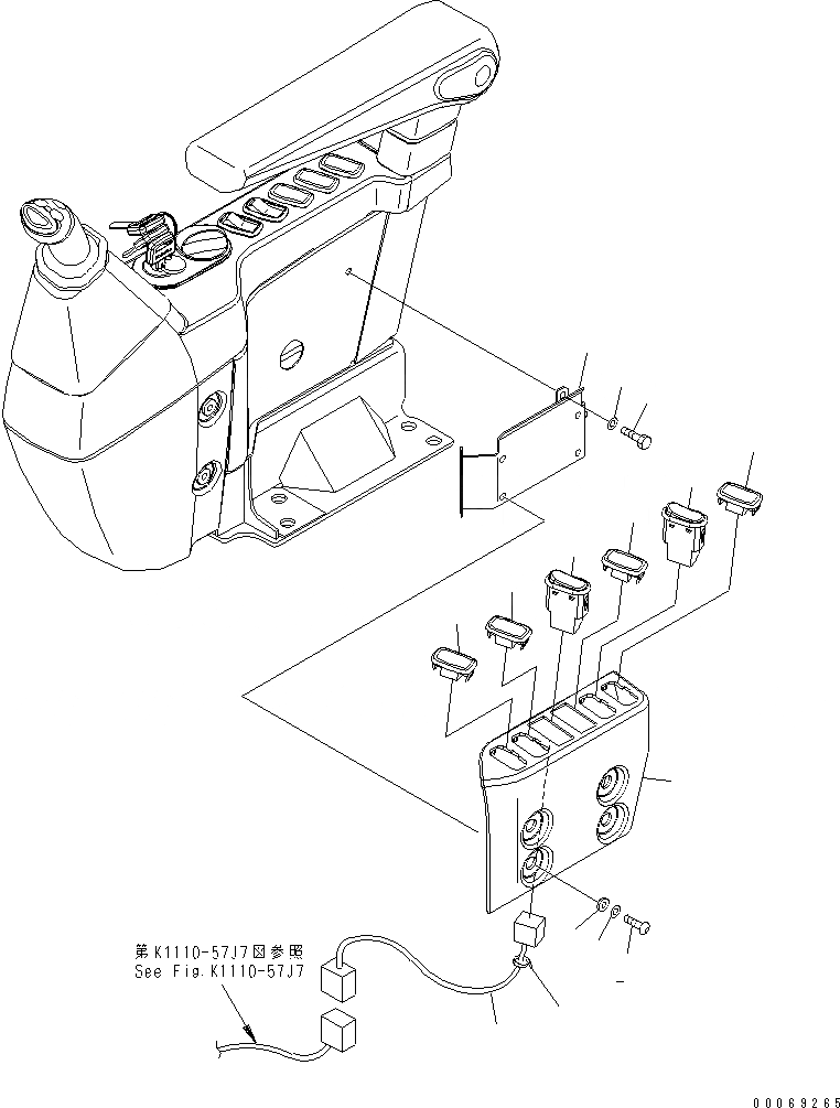 Схема запчастей Komatsu PC200-8 - КАБИНА (ПОЛ) (ПЕРЕКЛЮЧАТЕЛЬ) (KAL СПЕЦ-Я.)(№C-) КАБИНА ОПЕРАТОРА И СИСТЕМА УПРАВЛЕНИЯ