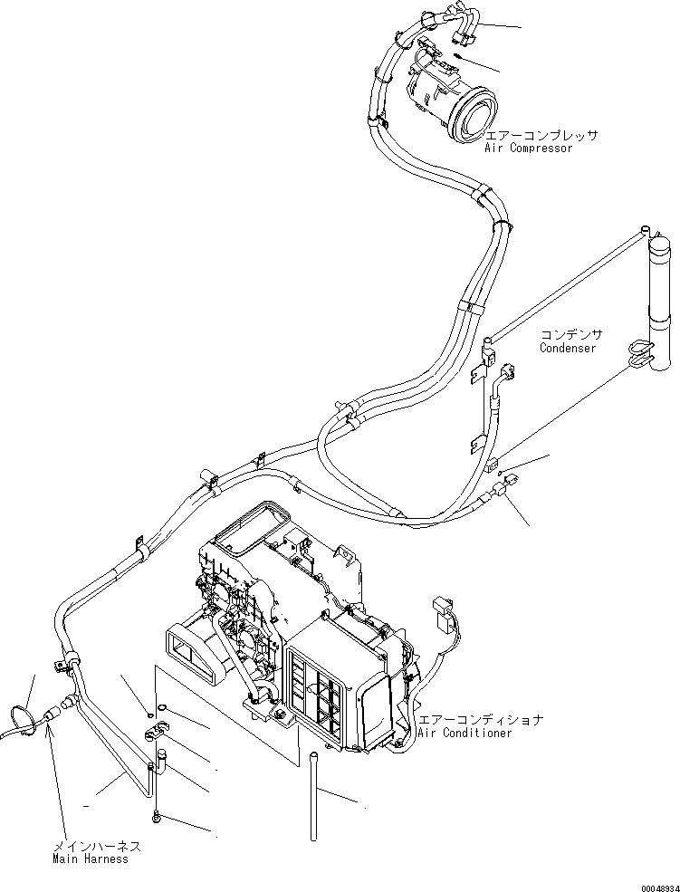 Схема запчастей Komatsu PC200-8 - КАБИНА (ПОЛ) (ПАТРУБКИ КОНДИЦИОНЕРА) КАБИНА ОПЕРАТОРА И СИСТЕМА УПРАВЛЕНИЯ