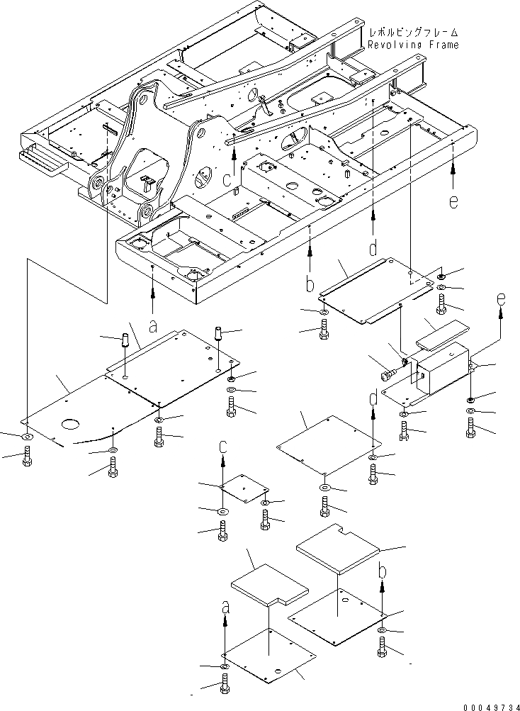 Схема запчастей Komatsu PC200-8 - НИЖН. КРЫШКА (УСИЛ.) ЧАСТИ КОРПУСА