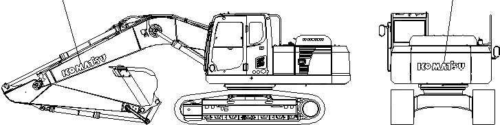 Схема запчастей Komatsu PC200-8 - ЛОГОТИП KOMATSU(СТРЕЛА И ПРОТИВОВЕС) МАРКИРОВКА