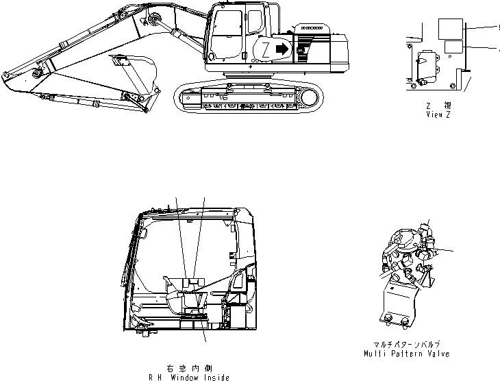 Схема запчастей Komatsu PC200-8 - ПЛАСТИНА (MULTI PATTERN) (ISO/ЭКСКАВАТ.) МАРКИРОВКА