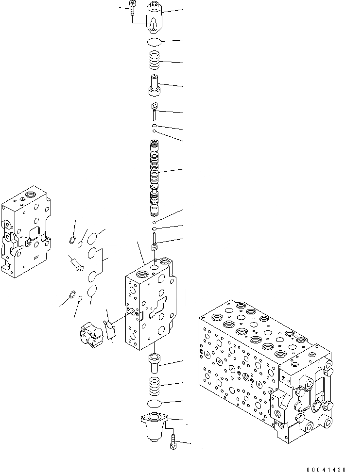 Схема запчастей Komatsu PC200-8 - ОСНОВН. КЛАПАН (7-СЕКЦИОНН.) (РУКОЯТЬ HOLDING КЛАПАН) (8/) ОСНОВН. КОМПОНЕНТЫ И РЕМКОМПЛЕКТЫ