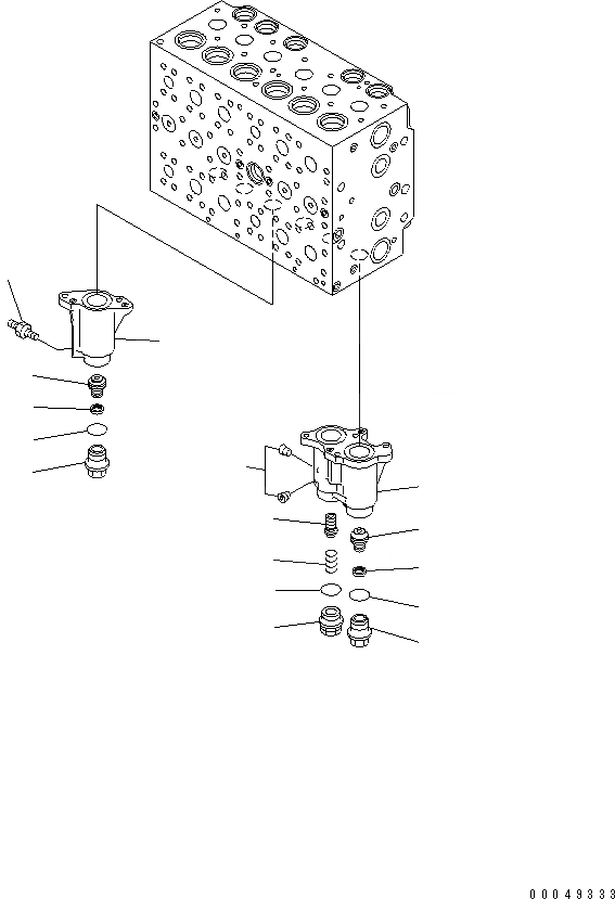 Схема запчастей Komatsu PC200-8 - ОСНОВН. КЛАПАН (8-СЕКЦИОНН.) (/) ОСНОВН. КОМПОНЕНТЫ И РЕМКОМПЛЕКТЫ