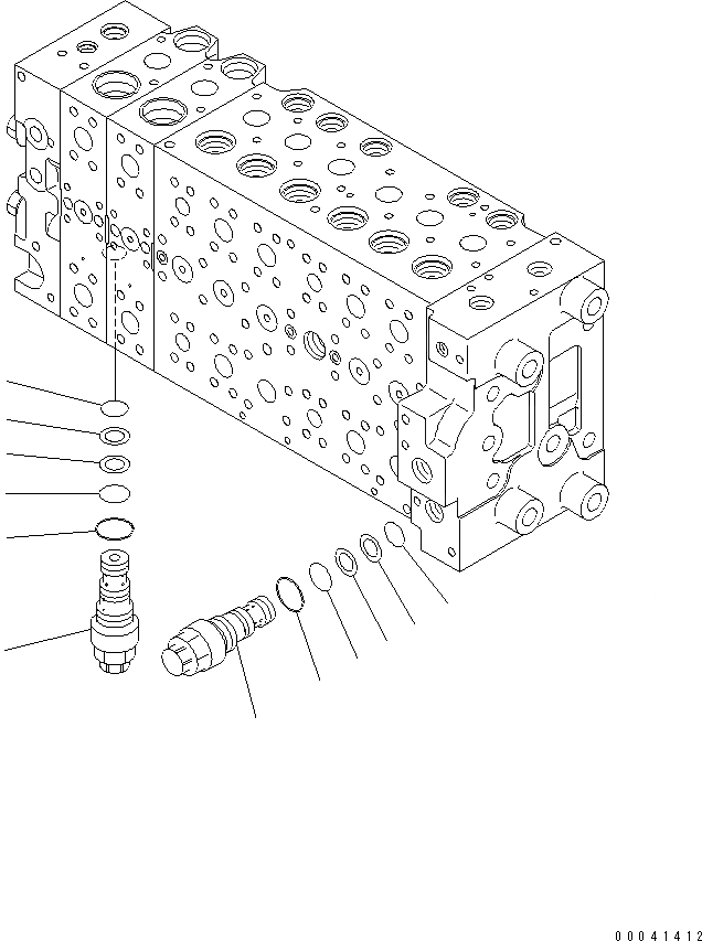 Схема запчастей Komatsu PC200-8 - ОСНОВН. КЛАПАН (8-СЕКЦИОНН.) (8/) ОСНОВН. КОМПОНЕНТЫ И РЕМКОМПЛЕКТЫ