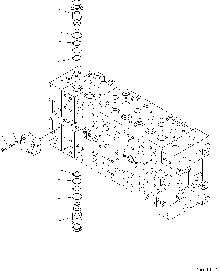 Схема запчастей Komatsu PC200-8 - ОСНОВН. КЛАПАН (8-СЕКЦИОНН.) (/) ОСНОВН. КОМПОНЕНТЫ И РЕМКОМПЛЕКТЫ