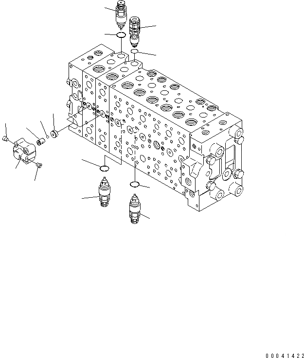 Схема запчастей Komatsu PC200-8 - ОСНОВН. КЛАПАН (8-СЕКЦИОНН.) (/) ОСНОВН. КОМПОНЕНТЫ И РЕМКОМПЛЕКТЫ