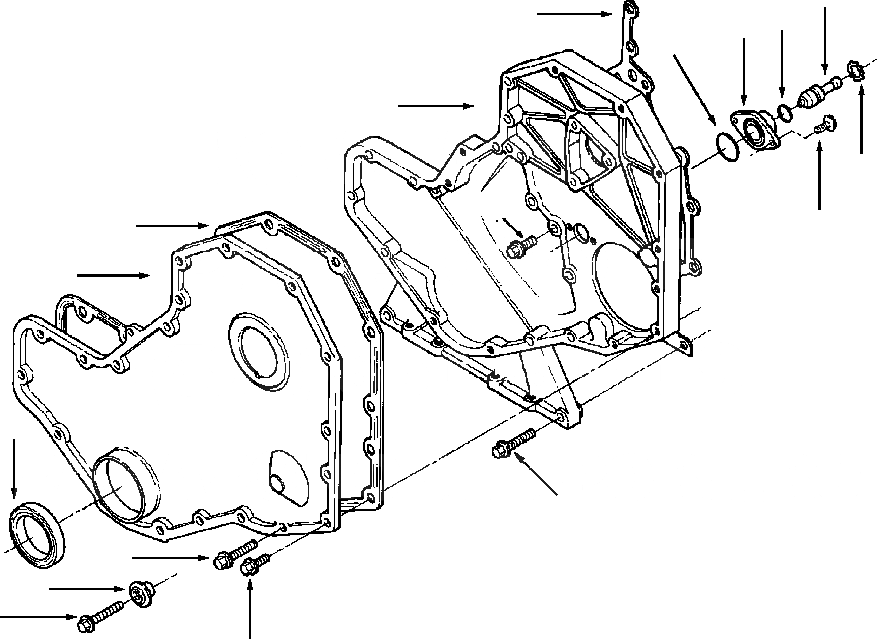 Схема запчастей Komatsu PC200-6LC - ПЕРЕДН. ПРИВОД COVER ДВИГАТЕЛЬ