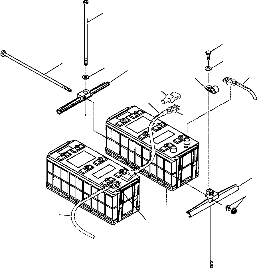 Схема запчастей Komatsu PC200-6LC - FIG NO. E- BATTERIES ЭЛЕКТРИКА