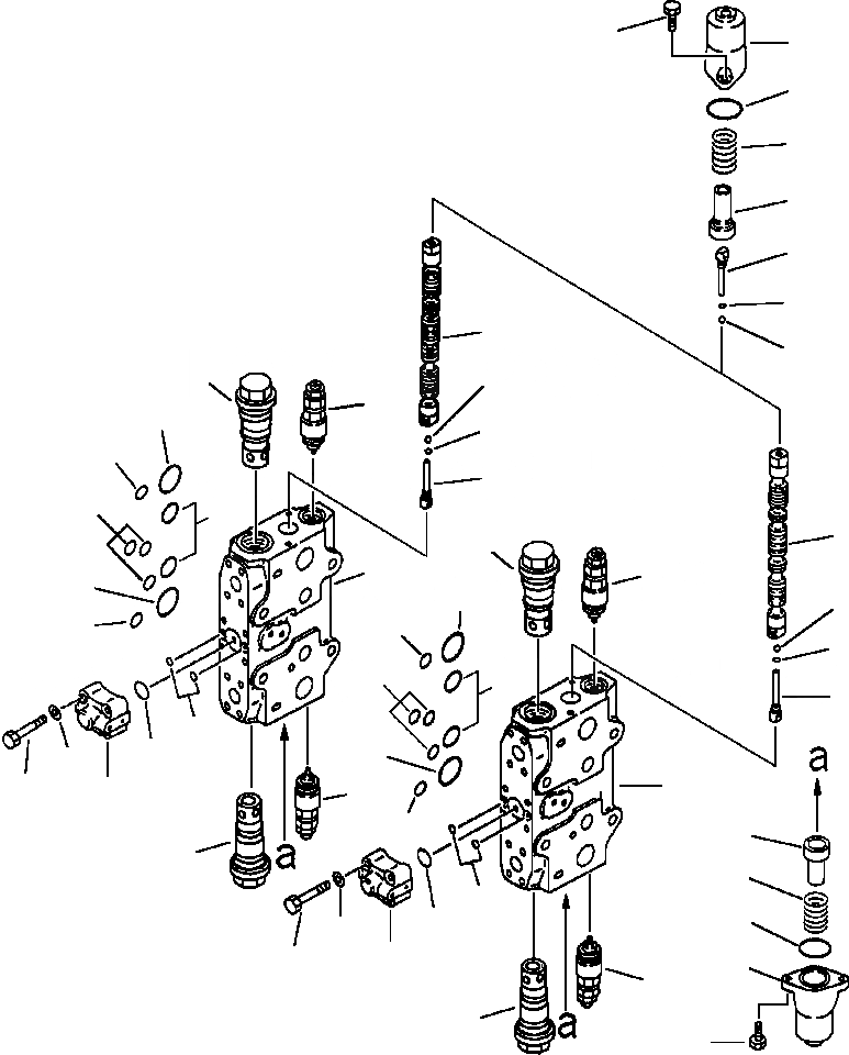 Схема запчастей Komatsu PC200-6LC - FIG NO. H-A ОСНОВН. КЛАПАН ( АКТУАТОР) ДОПОЛН. СЕРВИСНЫЙ КЛАПАНS ГИДРАВЛИКА