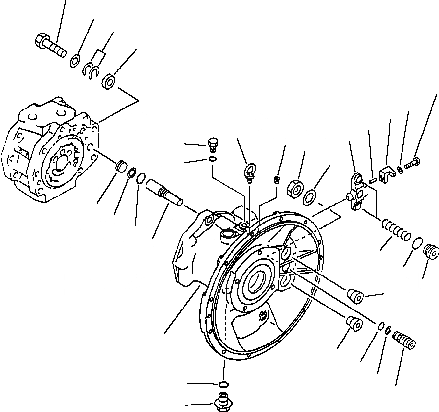 Схема запчастей Komatsu PC200-6LC - FIG NO. H- ОСНОВН. НАСОС (/9) (HPV 9+9+BARO-) (С КЛАПАНОМ TVC) НАСОС ASSEMBLY И ПЕРЕДН. КОРПУС ГИДРАВЛИКА