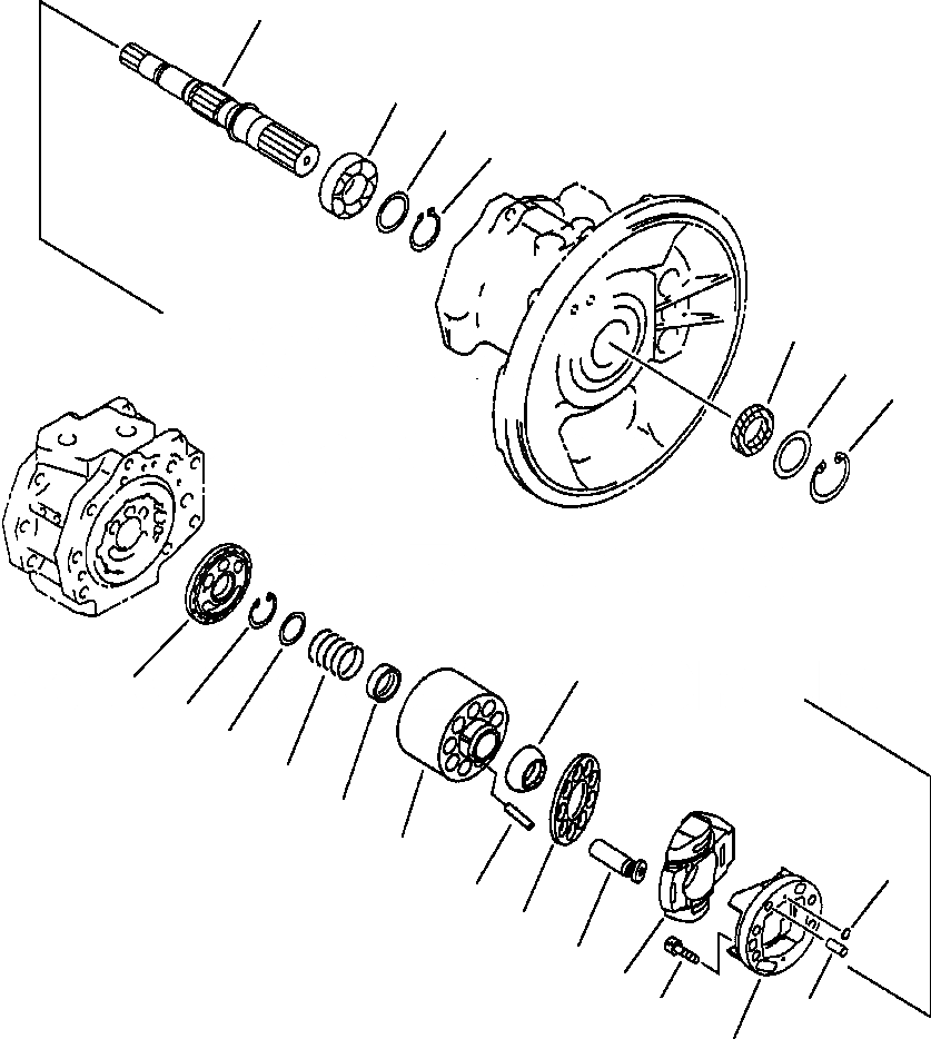 Схема запчастей Komatsu PC200-6LC - FIG NO. H- ОСНОВН. НАСОС (/9) (HPV 9+9+BARO-) (С КЛАПАНОМ TVC) ПЕРЕДН. НАСОС ГИДРАВЛИКА