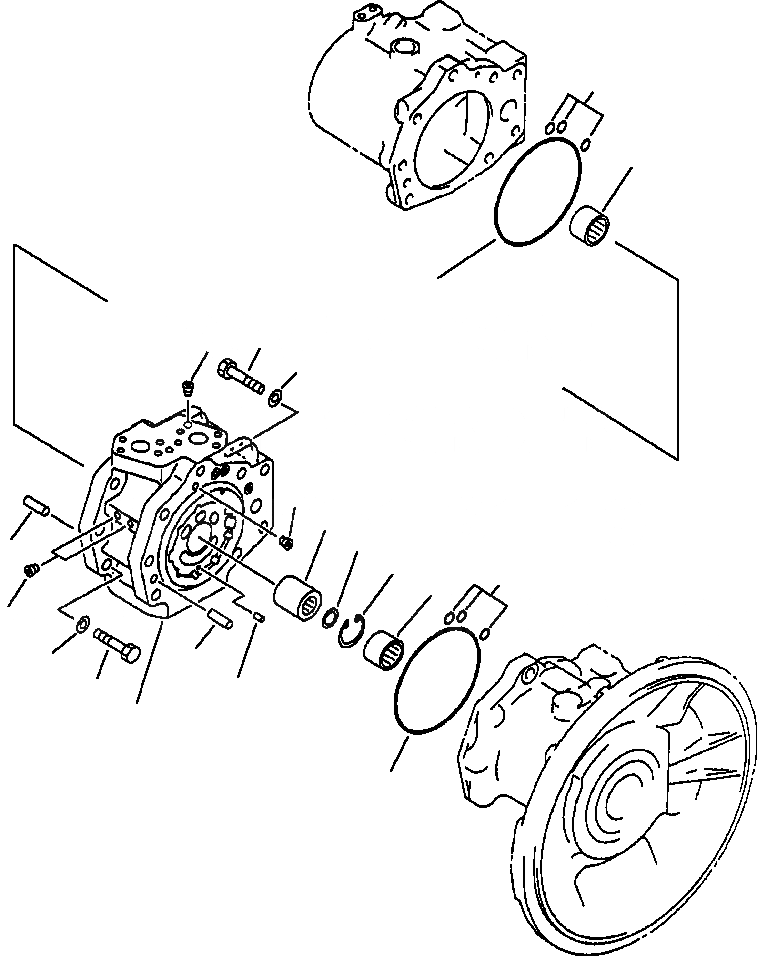 Схема запчастей Komatsu PC200-6LC - FIG NO. H- ОСНОВН. НАСОС (/9) (HPV 9+9+BARO-) (С КЛАПАНОМ TVC) ЦЕНТР. КОРПУС ГИДРАВЛИКА