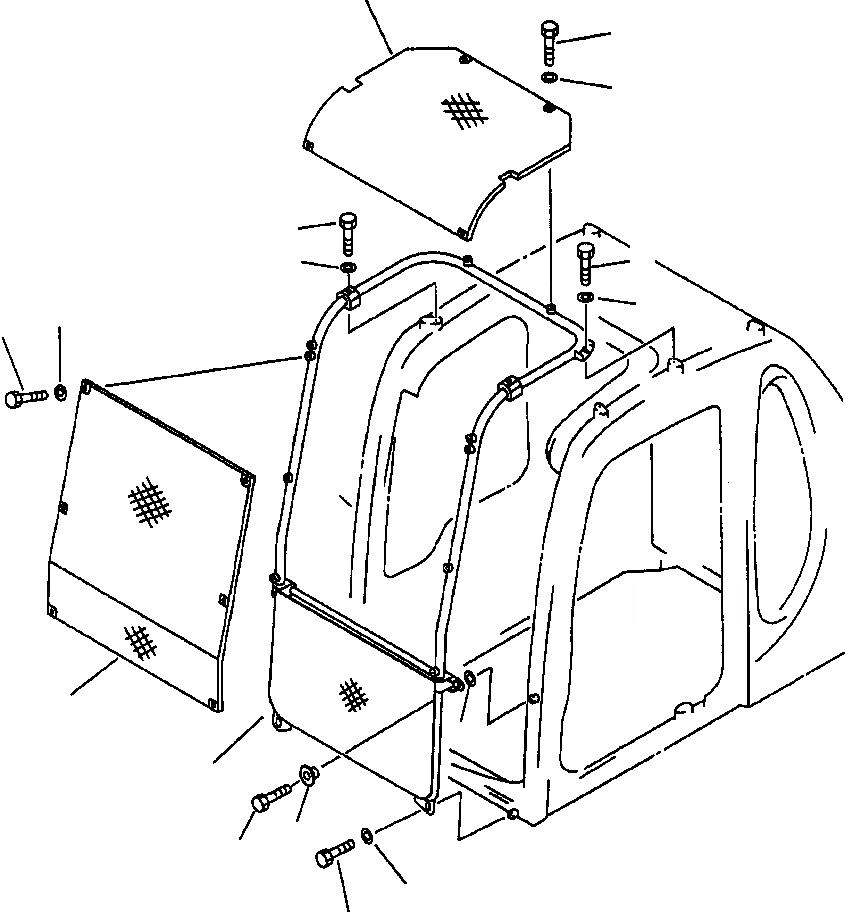 Схема запчастей Komatsu PC200-6LC - FIG NO. K- ФРОНТАЛЬНАЯ ЗАЩИТА (ПОЛН.) КАБИНА ОПЕРАТОРА И СИСТЕМА УПРАВЛЕНИЯ