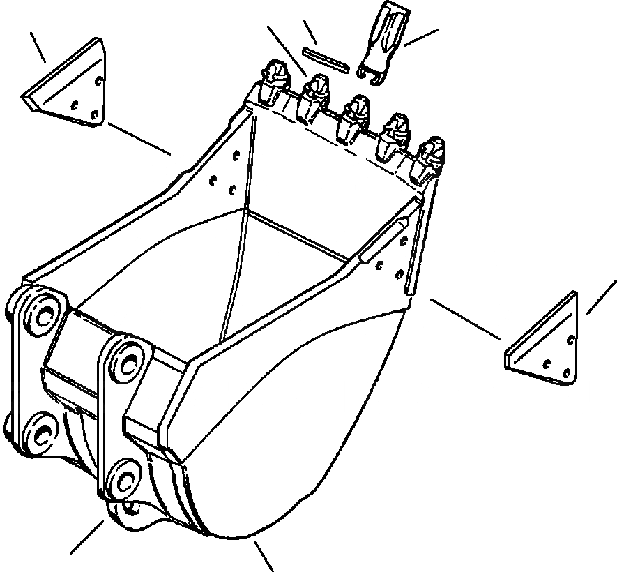 Схема запчастей Komatsu PC200-6LC - FIG NO. T-A КОВШ С SUPER V TEETH - ESCO УСИЛ. CAST LIP - 9 IN. ШИР. РАБОЧЕЕ ОБОРУДОВАНИЕ