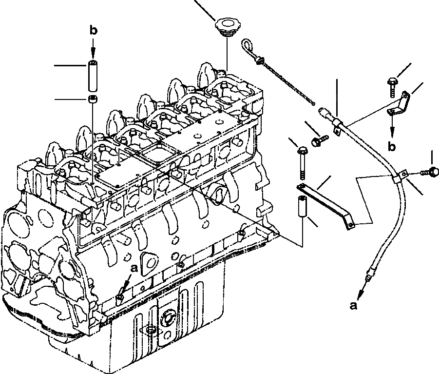 Схема запчастей Komatsu PC200LC-6LE - FIG. B7-A МАСЛЯНЫЙ ЩУП КОРПУС КОМПОНЕНТЫ ДВИГАТЕЛЯ