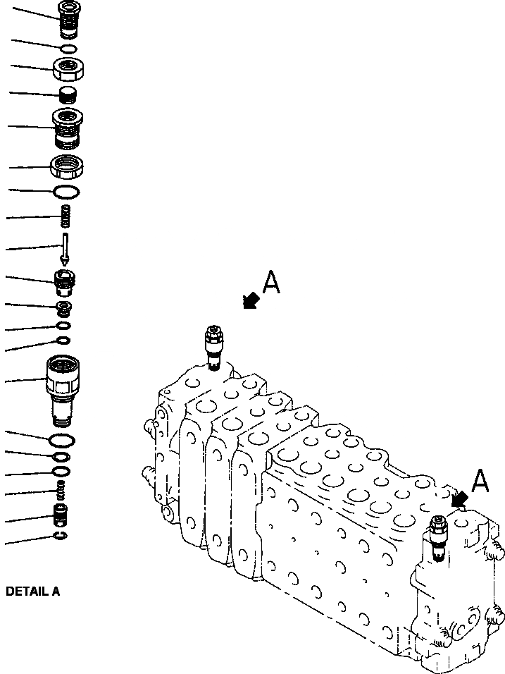 Схема запчастей Komatsu PC200LC-6LE - FIG. H-A ОСНОВН. КЛАПАН - РАЗГРУЗ. КЛАПАН ASSEMBLY ГИДРАВЛИКА