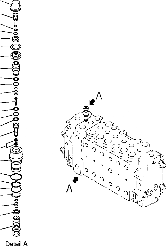 Схема запчастей Komatsu PC200LC-6LE - FIG. H-A 7TH СЕКЦ. ОСНОВН. КЛАПАН - PRESSURE COMPENSATION КЛАПАН ASSEMBLY ГИДРАВЛИКА