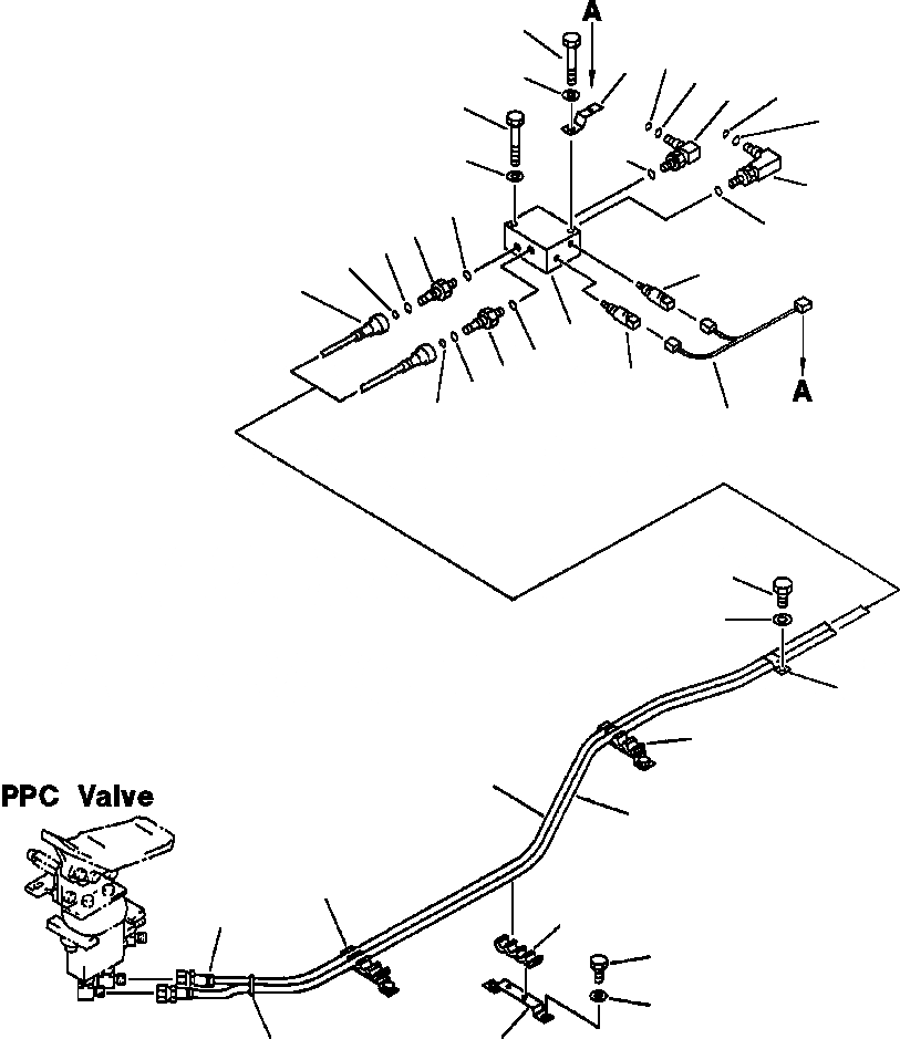 Схема запчастей Komatsu PC200LC-6LE - FIG. K-A ЛИНИЯ РАБОЧЕГО ОБОРУД. PPC - АКТУАТОР КАБИНА ОПЕРАТОРА И СИСТЕМА УПРАВЛЕНИЯ