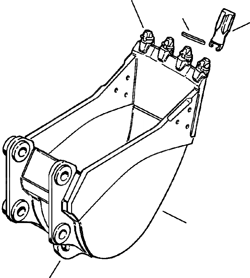 Схема запчастей Komatsu PC200LC-6LE - FIG. T-A КОВШ С SUPER V TEETH - ESCO - СТАНДАРТН. DUTY ПЛАСТИНА LIP - IN. ШИР., . YD РАБОЧЕЕ ОБОРУДОВАНИЕ