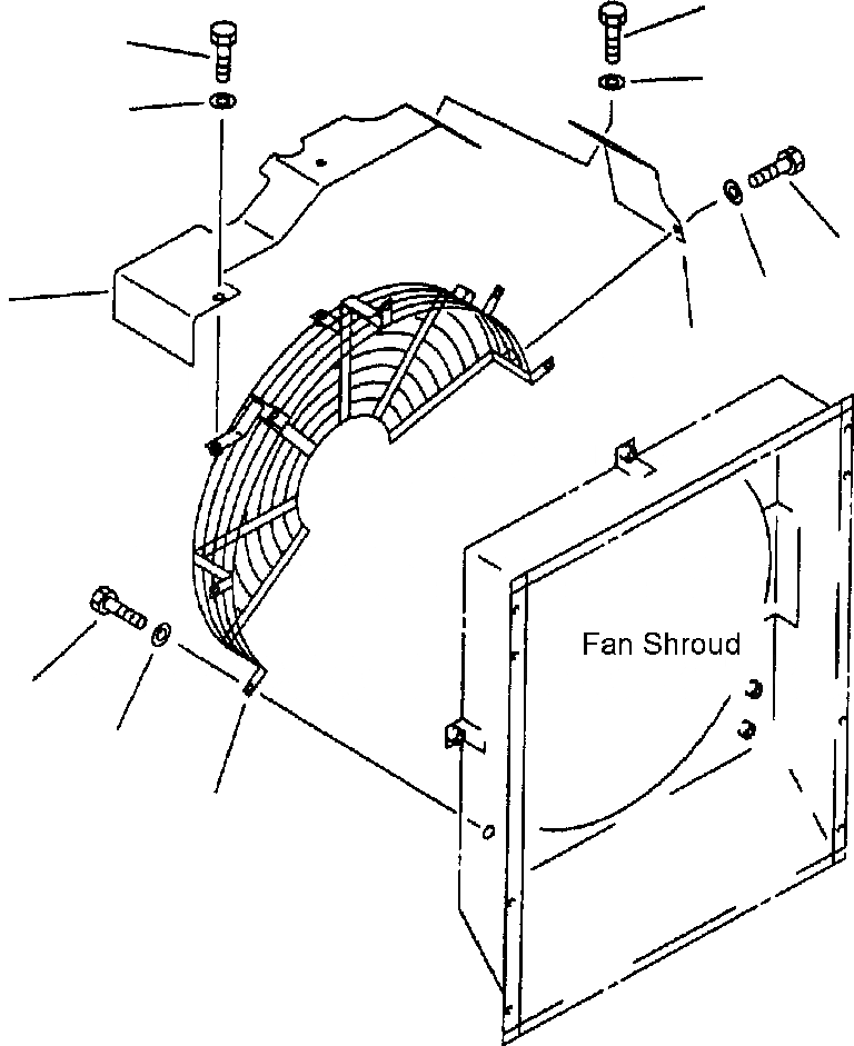 Схема запчастей Komatsu PC200-6 - ЗАЩИТА ВЕНТИЛЯТОРА СИСТЕМА ОХЛАЖДЕНИЯ