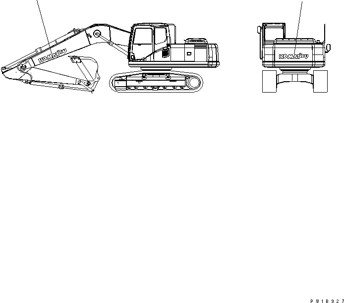 Схема запчастей Komatsu PC200LC-7B - ЛОГОТИП (KOMATSU) (МАЛ.) (ОСНОВН.) МАРКИРОВКА