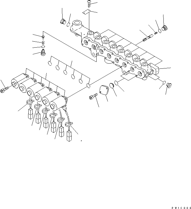 Схема запчастей Komatsu PC200LC-7B - СОЛЕНОИДНЫЙ КЛАПАН (ВНУТР. ЧАСТИ) ОСНОВН. КОМПОНЕНТЫ И РЕМКОМПЛЕКТЫ