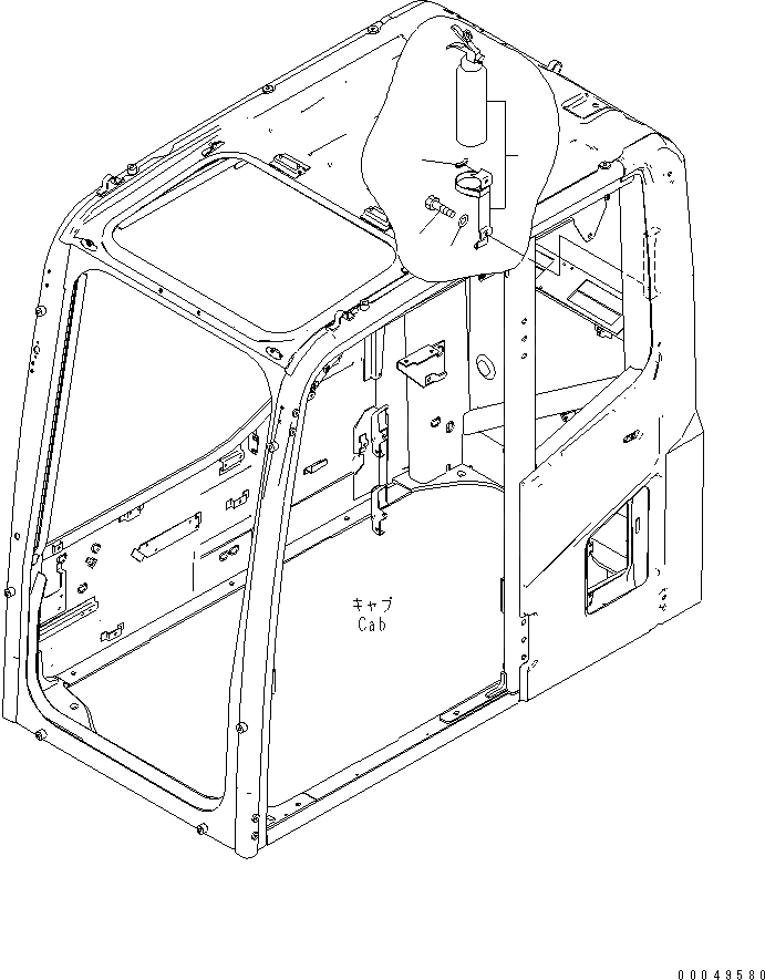 Схема запчастей Komatsu PC200-8 - ОГНЕТУШИТЕЛЬ (АНГЛ.) КАБИНА ОПЕРАТОРА И СИСТЕМА УПРАВЛЕНИЯ