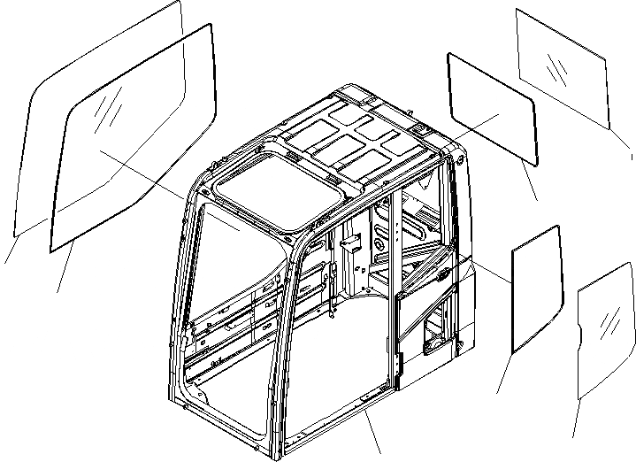 Схема запчастей Komatsu PC200-8 - КАБИНА (КАБИНА И ОКНА) (АНТИВАНДАЛЬН.)(№C-C) КАБИНА ОПЕРАТОРА И СИСТЕМА УПРАВЛЕНИЯ