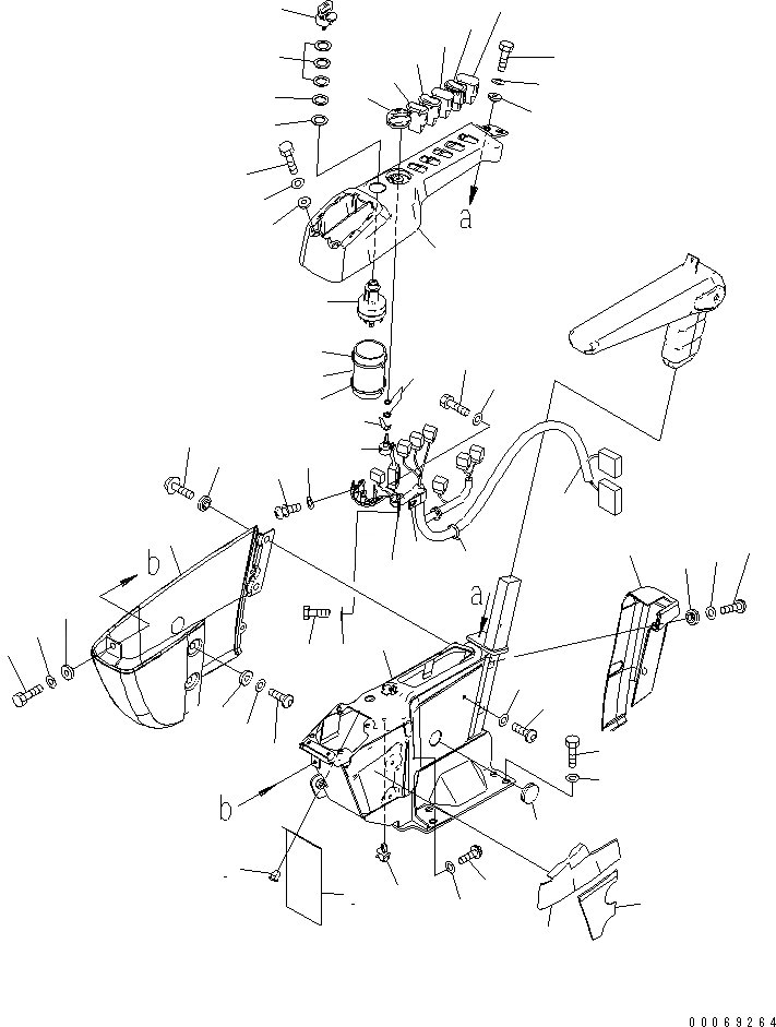 Схема запчастей Komatsu PC200-8 - КАБИНА (ПОЛ) (CONSOL¤ ПРАВ.) (KAL СПЕЦ-Я.)(№C-) КАБИНА ОПЕРАТОРА И СИСТЕМА УПРАВЛЕНИЯ