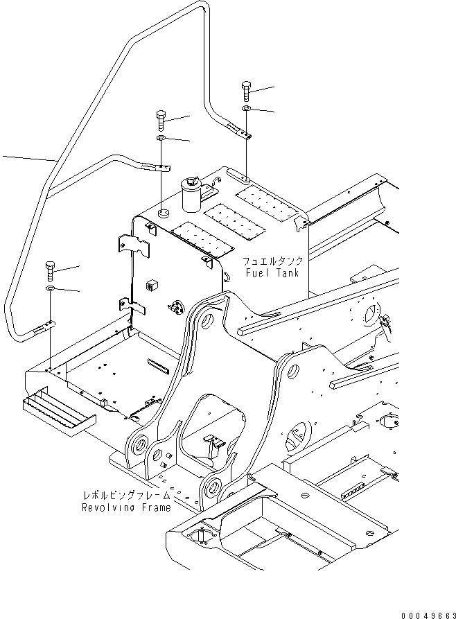 Схема запчастей Komatsu PC200-8 - HANDRAIL ЧАСТИ КОРПУСА