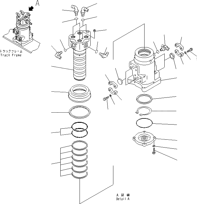 Схема запчастей Komatsu PC200-8 - ПОВОРОТНОЕ СОЕДИНЕНИЕ ОСНОВН. КОМПОНЕНТЫ И РЕМКОМПЛЕКТЫ
