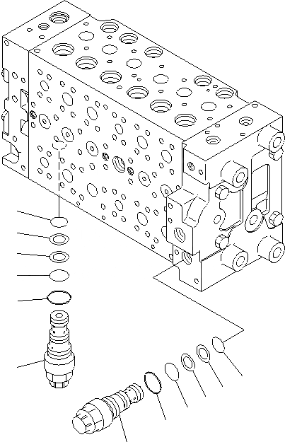 Схема запчастей Komatsu PC200-8 - ОСНОВН. КЛАПАН (6-СЕКЦИОНН.) (8/7) ОСНОВН. КОМПОНЕНТЫ И РЕМКОМПЛЕКТЫ