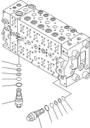 Схема запчастей Komatsu PC200-8 - ОСНОВН. КЛАПАН (7-СЕКЦИОНН.) (РУКОЯТЬ HOLDING КЛАПАН) (8/) ОСНОВН. КОМПОНЕНТЫ И РЕМКОМПЛЕКТЫ