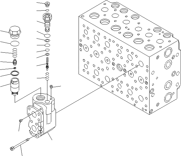 Схема запчастей Komatsu PC200-8 - ОСНОВН. КЛАПАН (7-СЕКЦИОНН.) (РУКОЯТЬ HOLDING КЛАПАН) (/) ОСНОВН. КОМПОНЕНТЫ И РЕМКОМПЛЕКТЫ