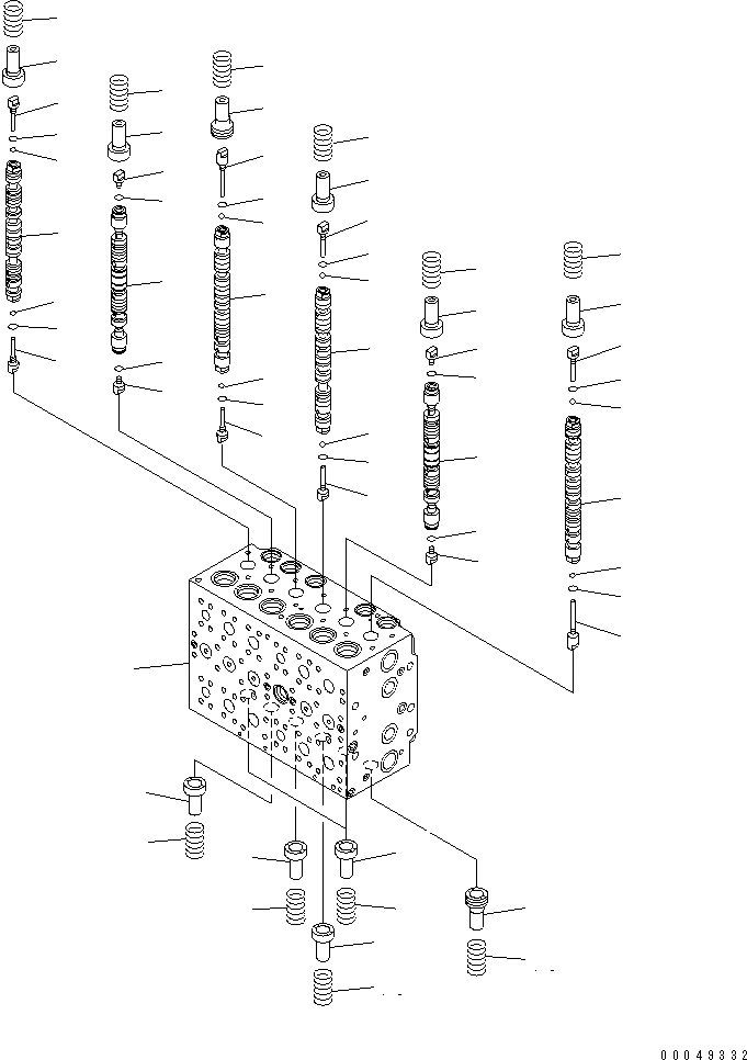 Схема запчастей Komatsu PC200-8 - ОСНОВН. КЛАПАН (8-СЕКЦИОНН.) (/) ОСНОВН. КОМПОНЕНТЫ И РЕМКОМПЛЕКТЫ