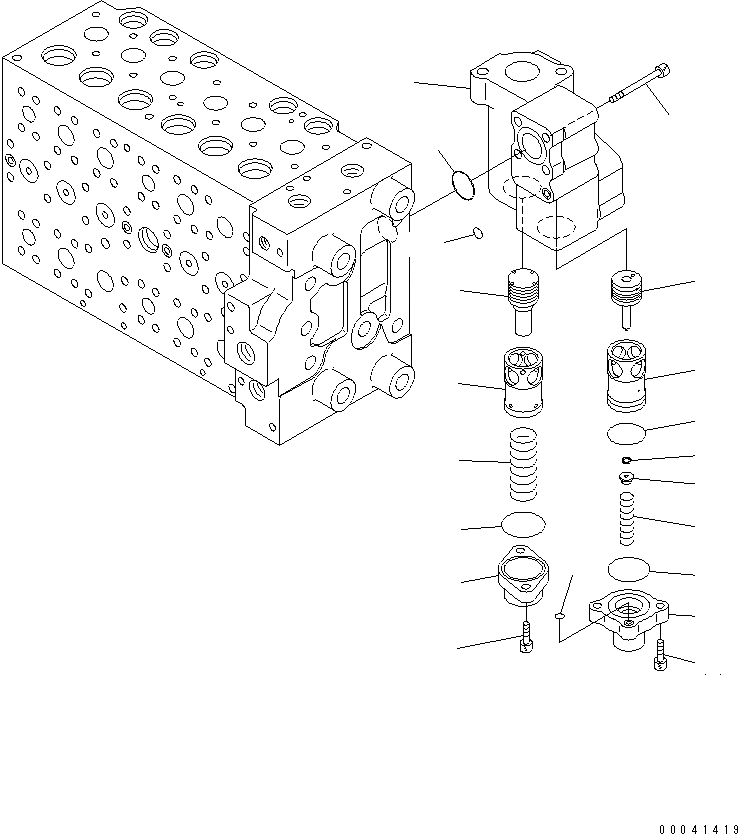 Схема запчастей Komatsu PC200-8 - ОСНОВН. КЛАПАН (8-СЕКЦИОНН.) (/) ОСНОВН. КОМПОНЕНТЫ И РЕМКОМПЛЕКТЫ