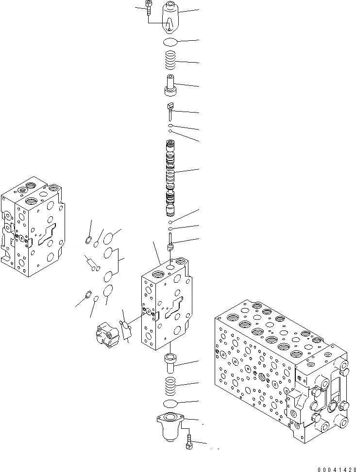 Схема запчастей Komatsu PC200-8 - ОСНОВН. КЛАПАН (8-СЕКЦИОНН.) (7/) ОСНОВН. КОМПОНЕНТЫ И РЕМКОМПЛЕКТЫ